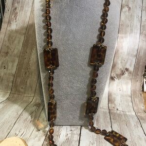 Joan Rivers Animal Leopard Print Lucite Necklace